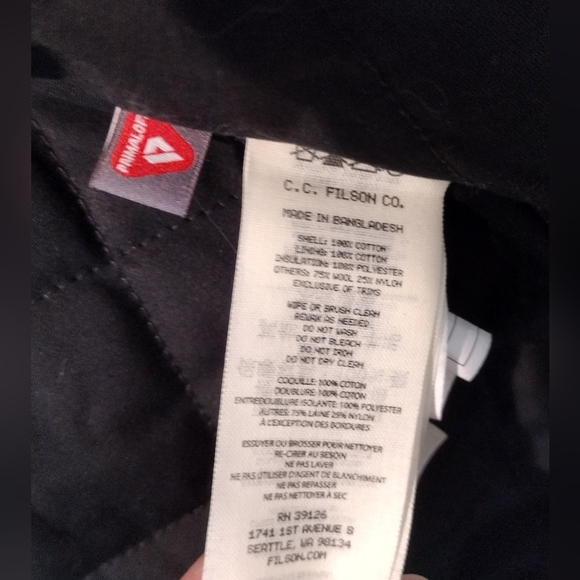 Filson Tin Cloth Insulated Work Vest XL - Picture 10 of 11